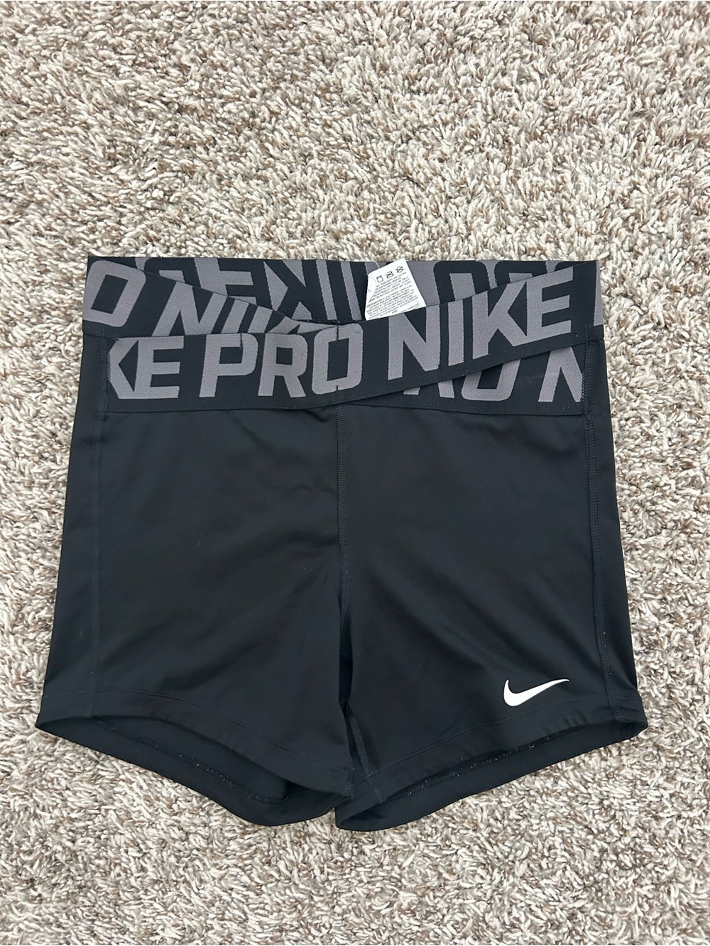 Womens Nike Pro Intertwist Shorts Size Small Elastic Waist Compression Black